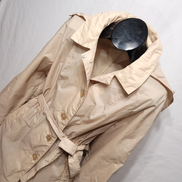 VINTAGE 1960's ALLIGATOR LACOSTE Full-Fit Utility Hooded Belted Trech Coat Sz L - Picture 5 of 12